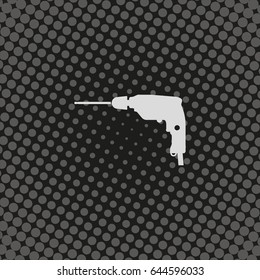 Screwdriver icon. Drill illustration.