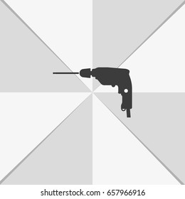 Screwdriver icon. Drill illustration.