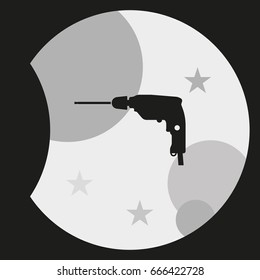 Screwdriver icon. Drill illustration.