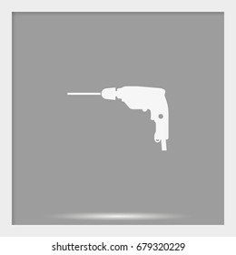 Screwdriver icon. Drill illustration.