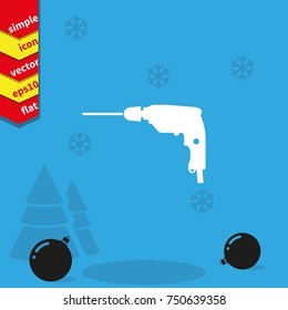 Screwdriver icon. Drill illustration.