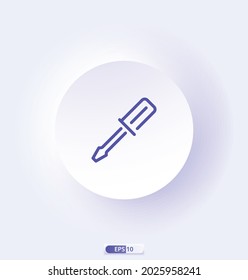 icono del destornillador.  Iconos relacionados con la ingeniería. Contiene iconos como Destornillador, Ingeniero, Producción, Configuración y más. Ilustración vectorial, eps10