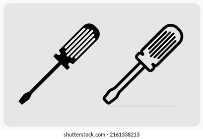 Screwdriver icon. Equipment of screwdriver in vector illustration.