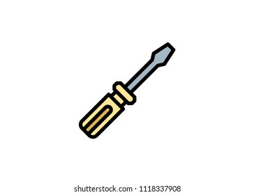 Screwdriver icon, filled line icon