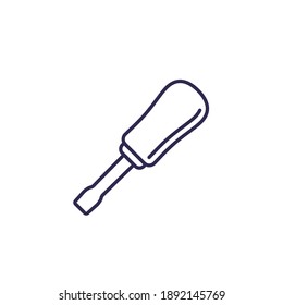 icono del destornillador, vector de línea de herramienta de corrección