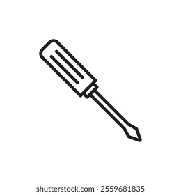 Screwdriver icon Flat art in black and white isolated