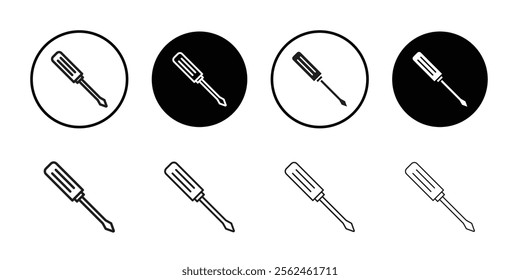 Screwdriver icon Flat art in black and white isolated