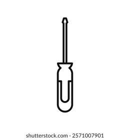 Screwdriver icon flat line symbol set.