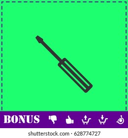 Screwdriver icon flat. Simple vector symbol and bonus icon
