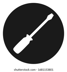 Screwdriver icon in flat style isolated on white background. Fix symbol for your web site design, logo, app, UI etc