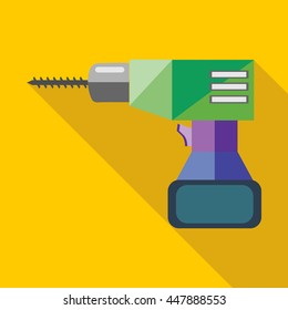 Screwdriver icon in flat style with long shadow. Tools symbol