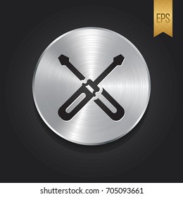 Screwdriver Icon flat Vector Button Graphic