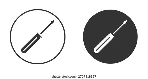 Schraubendrehersymbol im Glyphenstil für Web Design. UI-UX-Symbole