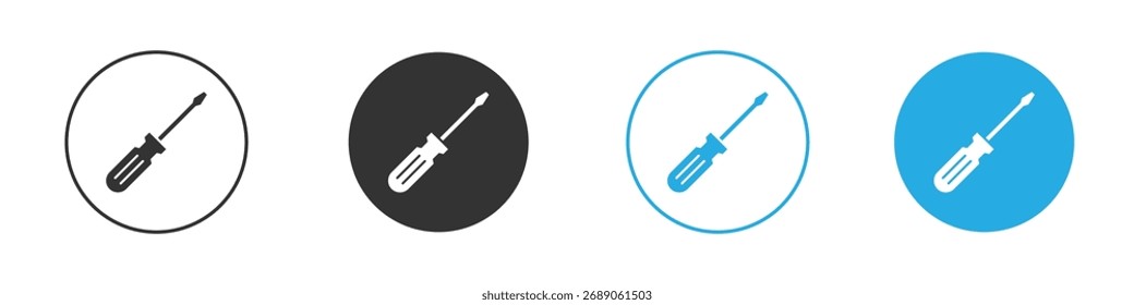 Ícone de chave de fenda. Modelo de design de ícone gráfico