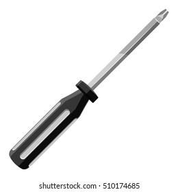 Screwdriver icon. Gray monochrome illustration of screwdriver vector icon for web