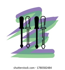 screwdriver icon hand vector illustration