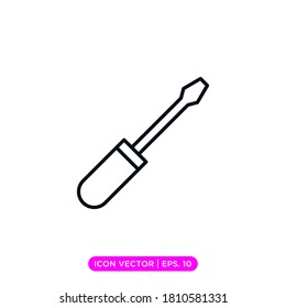 Screwdriver icon illustration vector design template. Editable stroke.