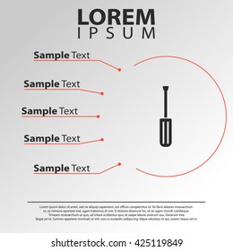 screwdriver icon. screwdriver infographics template