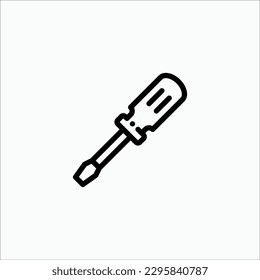 icono del destornillador, icono aislado en fondo claro, perfecto para sitio web, blog, logotipo, diseño gráfico, medios sociales, interfaz de usuario, aplicación móvil