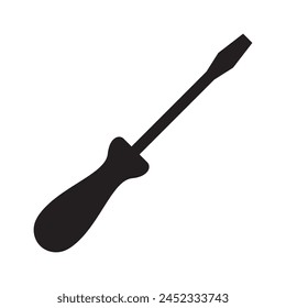 Screwdriver Icon isolated on white background. Tool Illustration As a Simple Vector Sign  Trendy Symbol for Design and Websites, Presentation or Mobile App. Simple black flat screwdriver icon symbol.