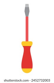 Screwdriver Icon isolated on white background. Tool Illustration as a Simple Vector Sign Trendy Symbol for Design and Websites, Presentation or Mobile App. Simple red flat screwdriver icon symbol.