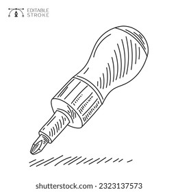 Screwdriver icon. Line Art. Editable stroke

