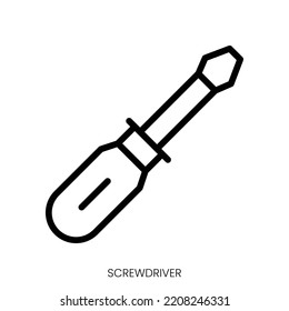screwdriver icon. Line Art Style Design Isolated On White Background
