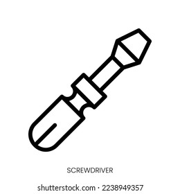 Schraubendreher-Symbol. Line Art Design einzeln auf weißem Hintergrund