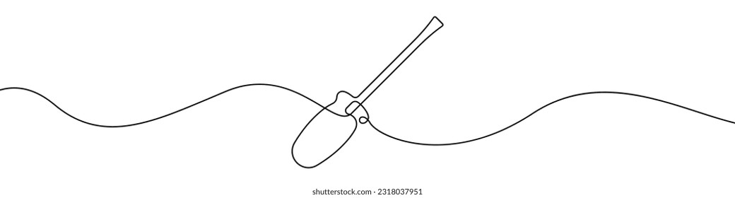 Screwdriver icon line continuous drawing vector. One line Screwdriver icon vector background. Screwdriver icon. Continuous outline of a Screwdriver icon.