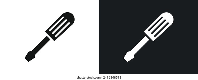 Screwdriver icon linear graphics set vector in black