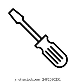 Screwdriver icon linear logo mark in black and white