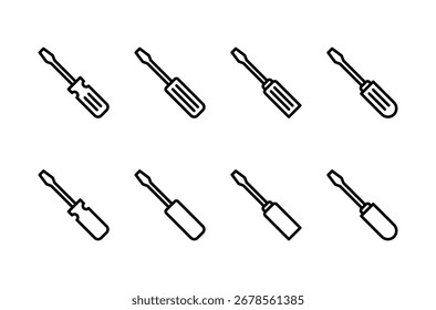 Diseño del logotipo del icono del destornillador. signo y símbolo de las herramientas