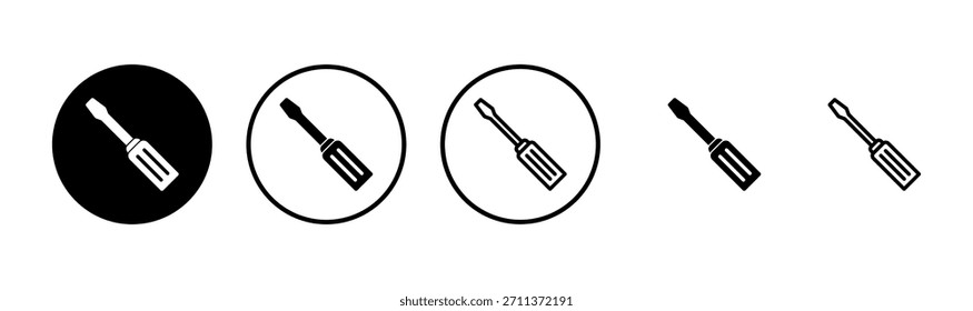 Ícone de chave de fenda logotipo design. ferramentas sinal e símbolo