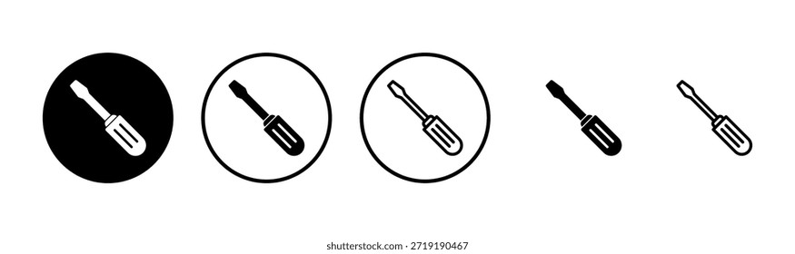 Schraubendreher-Logo-Design. Werkzeugzeichen und -symbol
