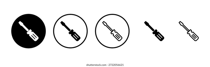 Schraubendreher-Logo-Design. Werkzeugzeichen und -symbol