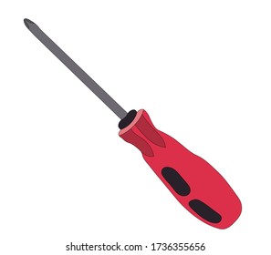 Screwdriver icon or logo isolated on white vector illustration. Screwdriver vector picture.