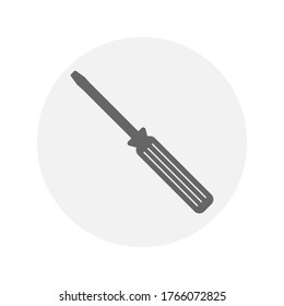 Icono del destornillador, logotipo aislado en fondo blanco. Pasos 10