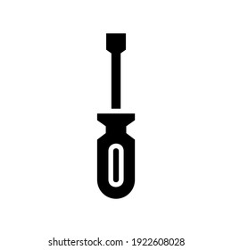 icono del destornillador o logotipo símbolo de signo aislado ilustración vectorial - iconos vectoriales de estilo negro de alta calidad
