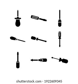 icono del destornillador o logotipo símbolo de signo aislado ilustración vectorial - Colección de iconos vectoriales de estilo negro de alta calidad
