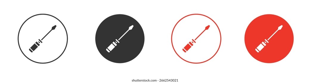 Ícone de chave de fenda para logotipo, símbolo de sinal de vetor para design