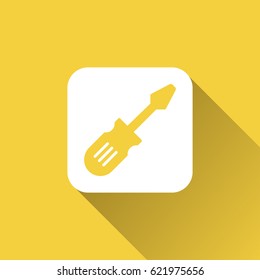 Screwdriver icon with long shadow