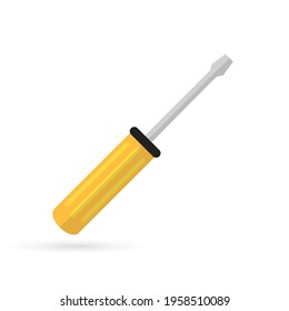 Screwdriver icon, maintenance tool. Isolated vector on white background.