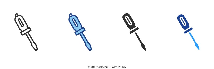 Screwdriver Icon Multiple Style Vector Collection