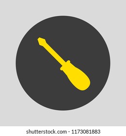 Screwdriver icon on gray background. Vector illustration
