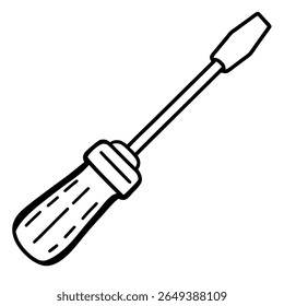 Icono de destornillador sobre fondo blanco.