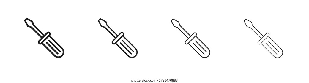 Icono de destornillador esbozo de tendencia modernas versiones simples