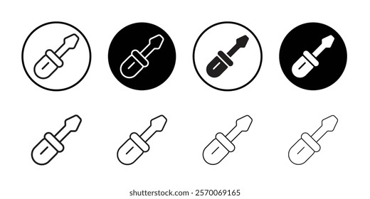 Screwdriver icon Outline vector for web ui