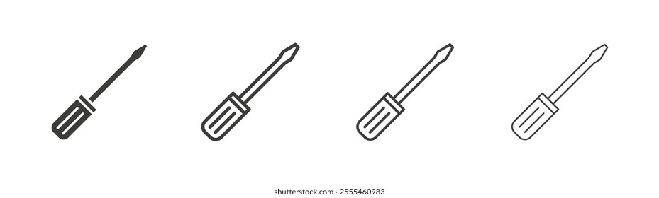 Screwdriver icon pack. vector illustration