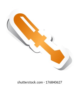 Screwdriver Icon with Paper Design.