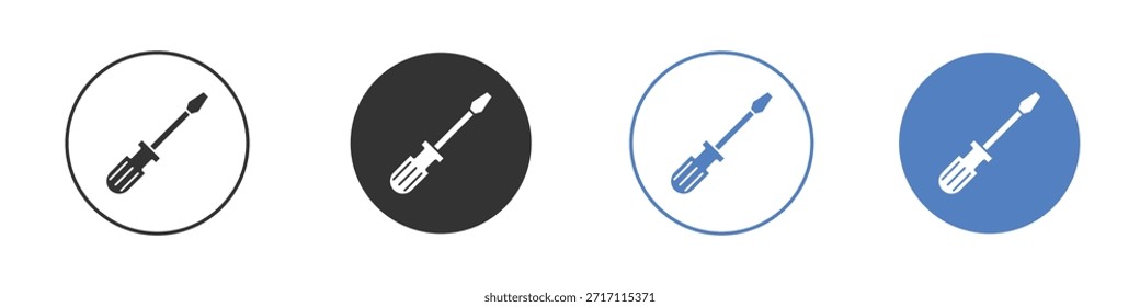Piktogrammsatz für Schraubendrehersymbol. Vektorsymbol-Designs